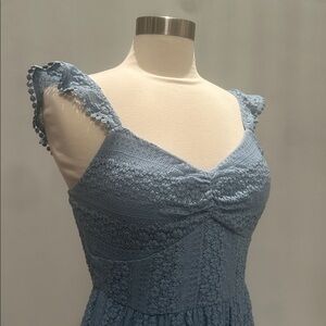 Blue Lace Sleeveless Dress
